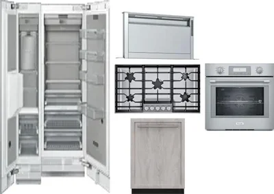 6 Piece Package Includes Refrigerator, Freezer, Cooktop, Wall Oven, Hood And Dishwasher