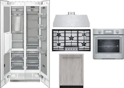 6 Piece Package Includes Refrigerator, Freezer, Cooktop, Wall Oven, Hood And Dishwasher