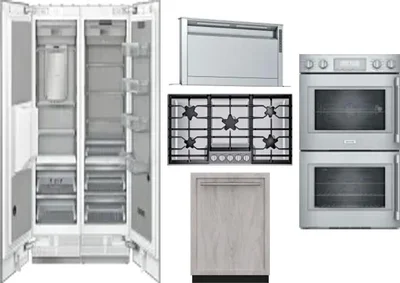 6 Piece Package Includes Refrigerator, Freezer, Cooktop, Wall Oven, Hood And Dishwasher