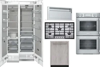 6 Piece Package Includes Refrigerator, Freezer, Cooktop, Wall Oven, Hood And Dishwasher