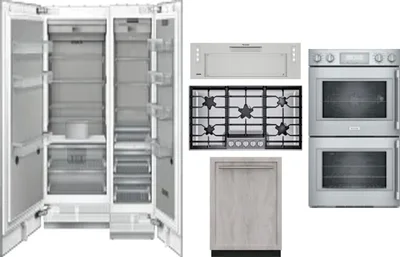 6 Piece Package Includes Refrigerator, Freezer, Cooktop, Wall Oven, Hood And Dishwasher