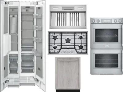 6 Piece Package Includes Refrigerator, Freezer, Cooktop, Wall Oven, Hood And Dishwasher