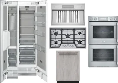 6 Piece Package Includes Refrigerator, Freezer, Cooktop, Wall Oven, Hood And Dishwasher