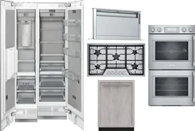 6 Piece Package Includes Refrigerator, Freezer, Cooktop, Wall Oven, Hood And Dishwasher