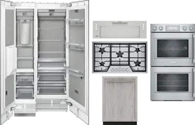 6 Piece Package Includes Refrigerator, Freezer, Cooktop, Wall Oven, Hood And Dishwasher