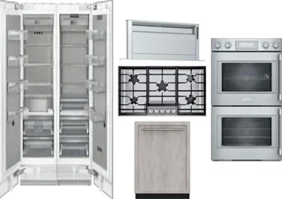 6 Piece Package Includes Refrigerator, Freezer, Cooktop, Wall Oven, Hood And Dishwasher