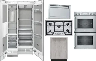 6 Piece Package Includes Refrigerator, Freezer, Cooktop, Wall Oven, Hood And Dishwasher