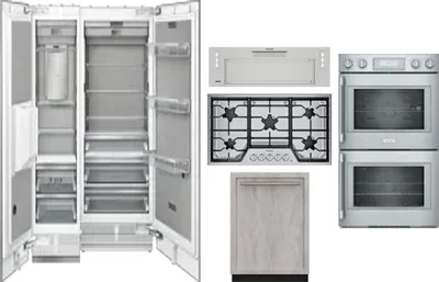 6 Piece Package Includes Refrigerator, Freezer, Cooktop, Wall Oven, Hood And Dishwasher