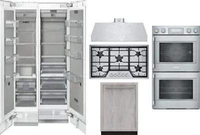 6 Piece Package Includes Refrigerator, Freezer, Cooktop, Wall Oven, Hood And Dishwasher