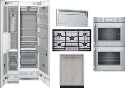 6 Piece Package Includes Refrigerator, Freezer, Cooktop, Wall Oven, Hood And Dishwasher