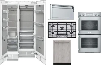 6 Piece Package Includes Refrigerator, Freezer, Cooktop, Wall Oven, Hood And Dishwasher