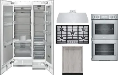 6 Piece Package Includes Refrigerator, Freezer, Cooktop, Wall Oven, Hood And Dishwasher