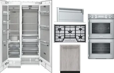 6 Piece Package Includes Refrigerator, Freezer, Cooktop, Wall Oven, Hood And Dishwasher