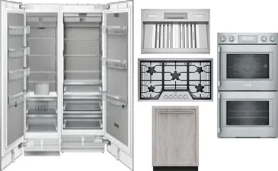 6 Piece Package Includes Refrigerator, Freezer, Cooktop, Wall Oven, Hood And Dishwasher