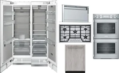 6 Piece Package Includes Refrigerator, Freezer, Cooktop, Wall Oven, Hood And Dishwasher