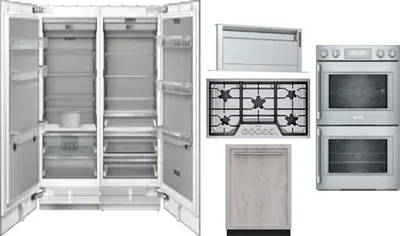 6 Piece Package Includes Refrigerator, Freezer, Cooktop, Wall Oven, Hood And Dishwasher