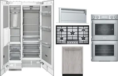 6 Piece Package Includes Refrigerator, Freezer, Cooktop, Wall Oven, Hood And Dishwasher