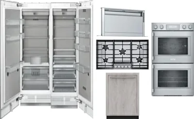 6 Piece Package Includes Refrigerator, Freezer, Cooktop, Wall Oven, Hood And Dishwasher
