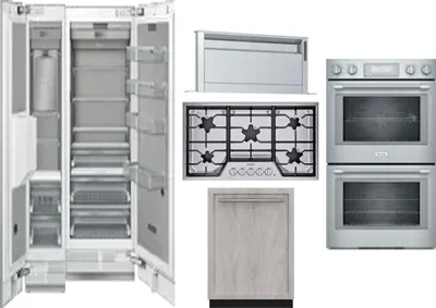 6 Piece Package Includes Refrigerator, Freezer, Cooktop, Wall Oven, Hood And Dishwasher