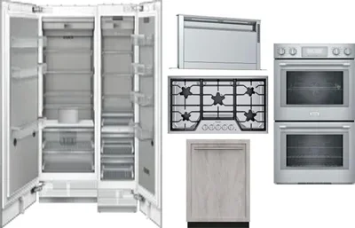 6 Piece Package Includes Refrigerator, Freezer, Cooktop, Wall Oven, Hood And Dishwasher