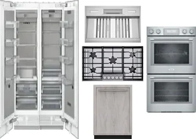 6 Piece Package Includes Refrigerator, Freezer, Cooktop, Wall Oven, Hood And Dishwasher