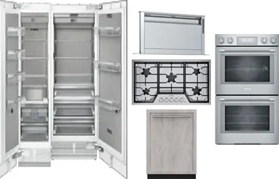 6 Piece Package Includes Refrigerator, Freezer, Cooktop, Wall Oven, Hood And Dishwasher