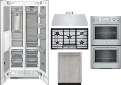 6 Piece Package Includes Refrigerator, Freezer, Cooktop, Wall Oven, Hood And Dishwasher