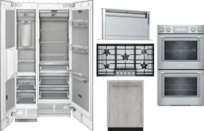 6 Piece Package Includes Refrigerator, Freezer, Cooktop, Wall Oven, Hood And Dishwasher