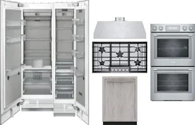 6 Piece Package Includes Refrigerator, Freezer, Cooktop, Wall Oven, Hood And Dishwasher