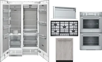 6 Piece Package Includes Refrigerator, Freezer, Cooktop, Wall Oven, Hood And Dishwasher