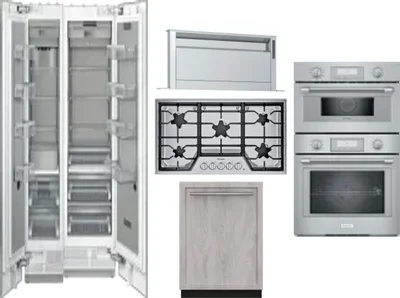 6 Piece Package Includes Refrigerator, Freezer, Cooktop, Wall Oven, Hood And Dishwasher