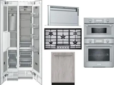 6 Piece Package Includes Refrigerator, Freezer, Cooktop, Wall Oven, Hood And Dishwasher