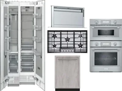 6 Piece Package Includes Refrigerator, Freezer, Cooktop, Wall Oven, Hood And Dishwasher