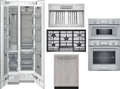 6 Piece Package Includes Refrigerator, Freezer, Cooktop, Wall Oven, Hood And Dishwasher