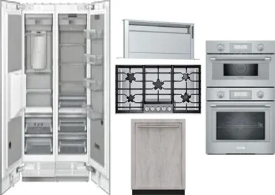 6 Piece Package Includes Refrigerator, Freezer, Cooktop, Wall Oven, Hood And Dishwasher