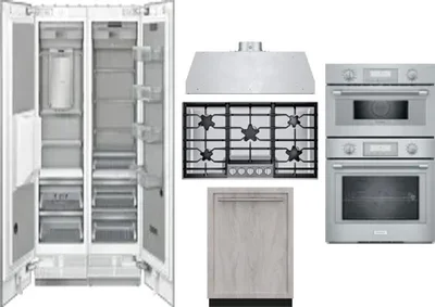 6 Piece Package Includes Refrigerator, Freezer, Cooktop, Wall Oven, Hood And Dishwasher