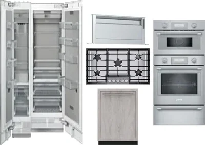 6 Piece Package Includes Refrigerator, Freezer, Cooktop, Wall Oven, Hood And Dishwasher