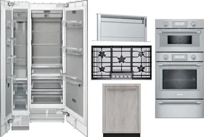 6 Piece Package Includes Refrigerator, Freezer, Cooktop, Wall Oven, Hood And Dishwasher