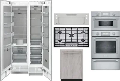 6 Piece Package Includes Refrigerator, Freezer, Cooktop, Wall Oven, Hood And Dishwasher