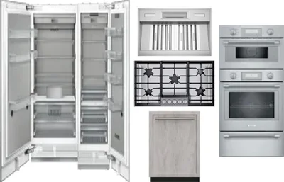 6 Piece Package Includes Refrigerator, Freezer, Cooktop, Wall Oven, Hood And Dishwasher