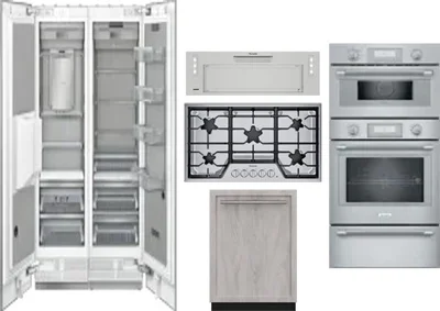 6 Piece Package Includes Refrigerator, Freezer, Cooktop, Wall Oven, Hood And Dishwasher