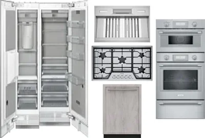 6 Piece Package Includes Refrigerator, Freezer, Cooktop, Wall Oven, Hood And Dishwasher