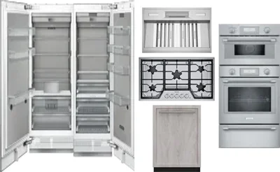 6 Piece Package Includes Refrigerator, Freezer, Cooktop, Wall Oven, Hood And Dishwasher
