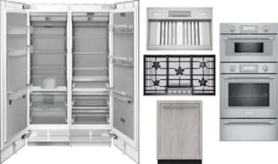 6 Piece Package Includes Refrigerator, Freezer, Cooktop, Wall Oven, Hood And Dishwasher
