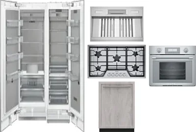 6 Piece Package Includes Refrigerator, Freezer, Cooktop, Wall Oven, Hood And Dishwasher