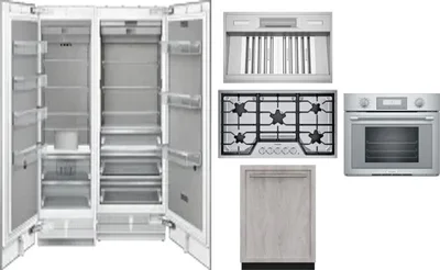 6 Piece Package Includes Refrigerator, Freezer, Cooktop, Wall Oven, Hood And Dishwasher