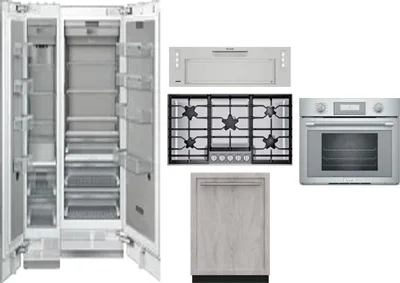 6 Piece Package Includes Refrigerator, Freezer, Cooktop, Wall Oven, Hood And Dishwasher