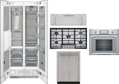 6 Piece Package Includes Refrigerator, Freezer, Cooktop, Wall Oven, Hood And Dishwasher