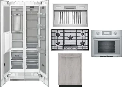 6 Piece Package Includes Refrigerator, Freezer, Cooktop, Wall Oven, Hood And Dishwasher