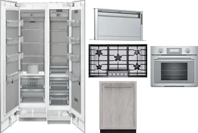 6 Piece Package Includes Refrigerator, Freezer, Cooktop, Wall Oven, Hood And Dishwasher